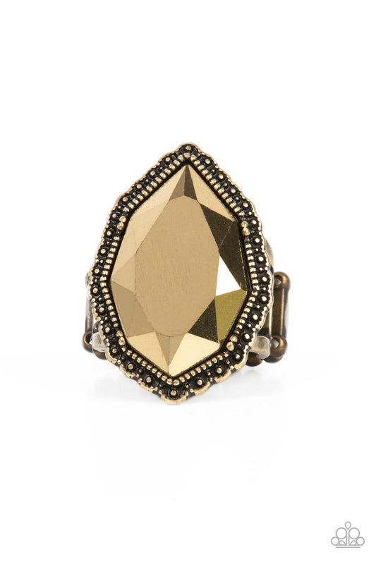 Avant-Grandeur (Brass Ring) by Paparazzi Accessories