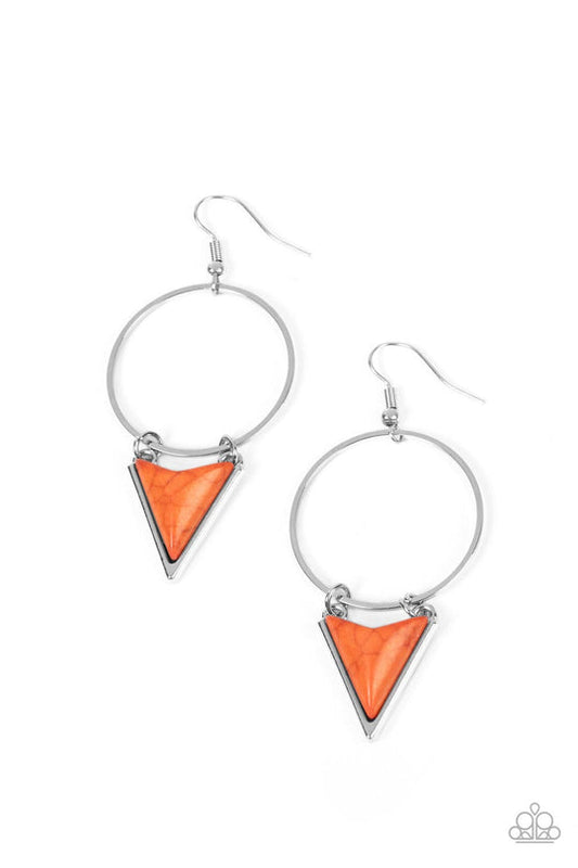 Sahara Shark (Orange Earrings) by Paparazzi Accessories