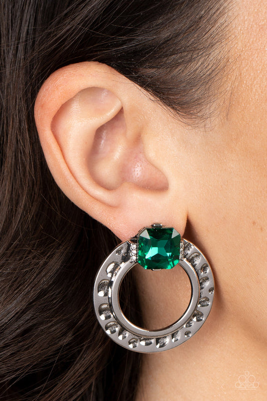 Smoldering Scintillation (Green Earrings) by Paparazzi Accessories