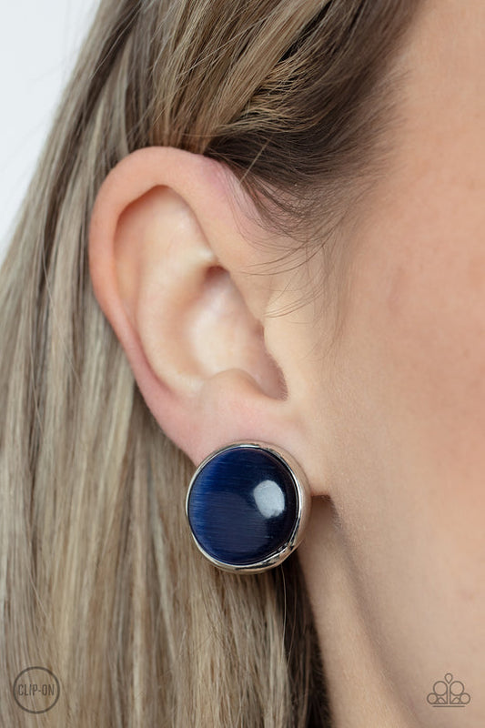 Cool Pools (Blue Clip-On Earrings) by Paparazzi Accessories