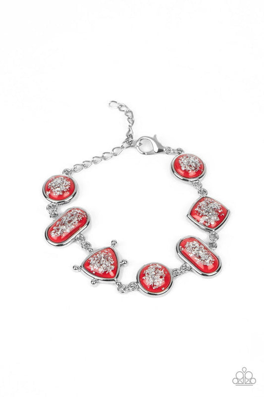 Speckled Shimmer (Red Bracelet) by Paparazzi Accessories