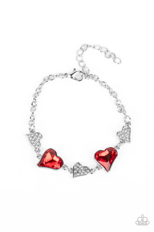 Cluelessly Crushing (Red Bracelet) by Paparazzi Accessories