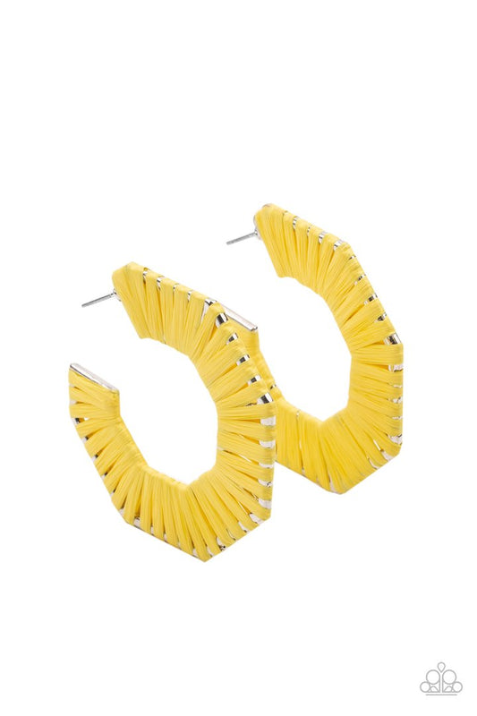 Fabulously Fiesta (Yellow Earrings) by Paparazzi Accessories