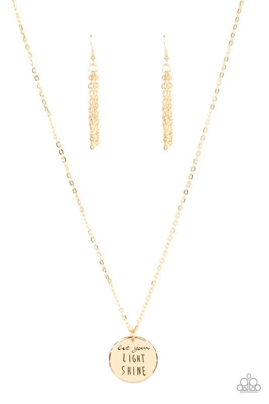 Light It Up (Gold Necklace) by Paparazzi Accessories