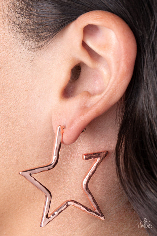 All-Star Attitude (Copper Earrings) by Paparazzi Accessories