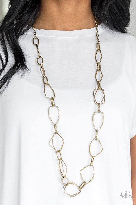 Attitude Adjustment (Brass Necklace) by Paparazzi Accessories