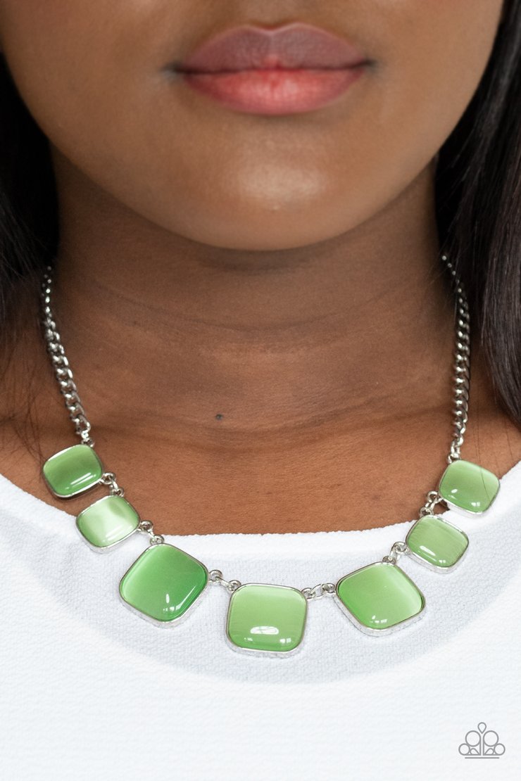 Aura Allure (Green Necklace) by Paparazzi Accessories