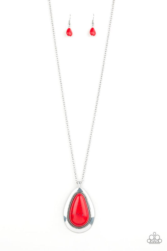 Badland To The Bone (Red Necklace) by Paparazzi Accessories