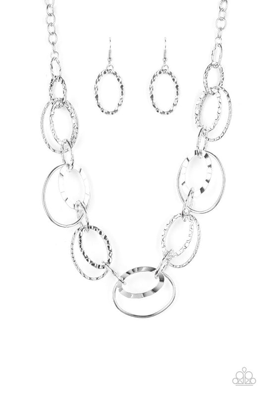 Bend Oval Backwards (Silver Necklace) by Paparazzi Accessories