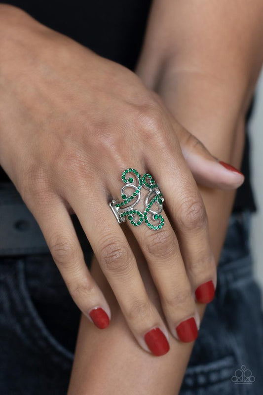 Billowing Beauty (Green Ring) by Paparazzi Accessories