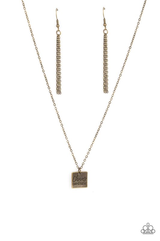 Chaos Coordinator (Brass Necklace) by Paparazzi Accessories