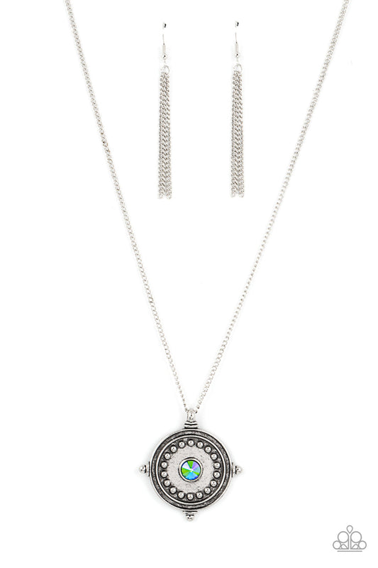 Compass Composure (Green Necklace) by Paparazzi Accessories
