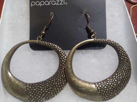 Downtown Jungle (Brass Earrings) by Paparazzi Accessories