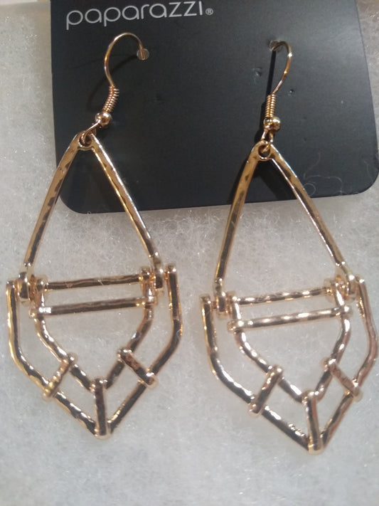 Artisan Apparatus (Gold Earrings) by Paparazzi Accessories