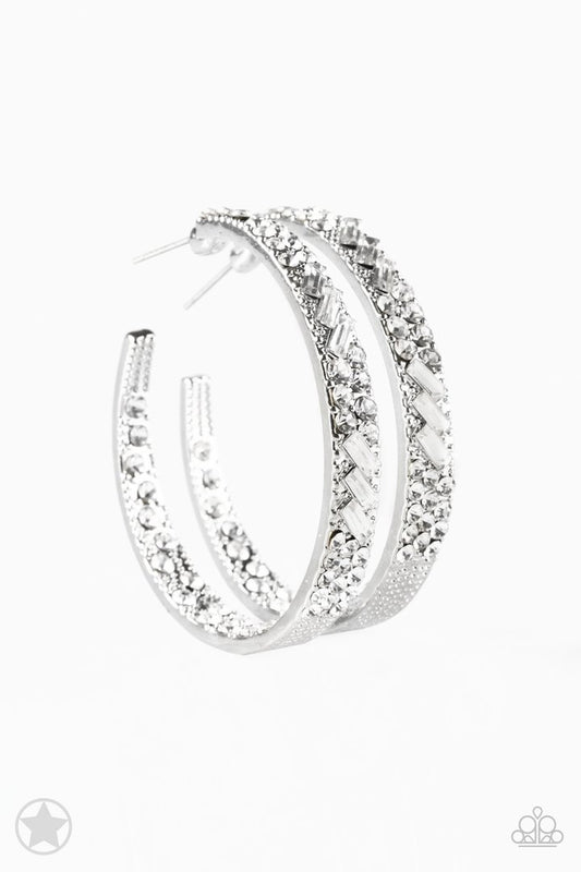 Glitzy By Association (White Earrings) by Paparazzi Accessories