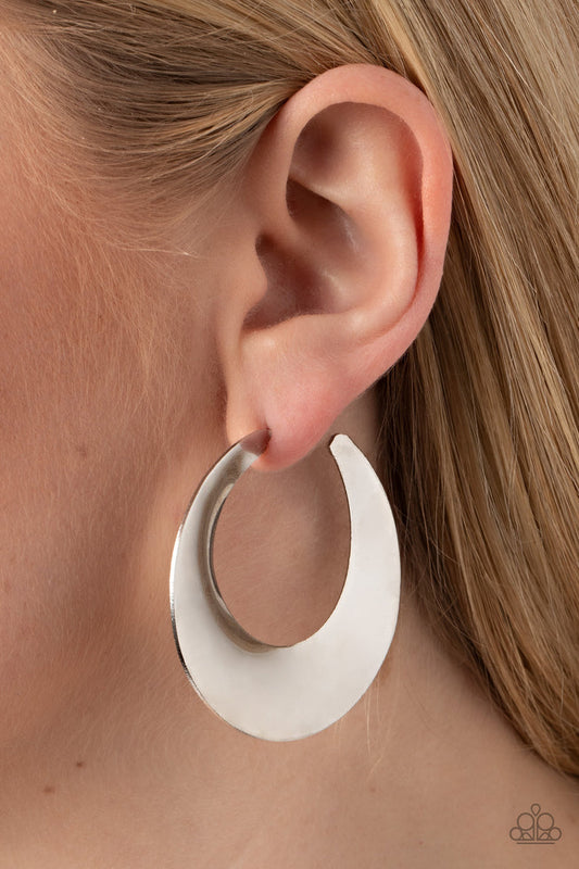 Power Curves (Silver Earrings) by Paparazzi Accessories