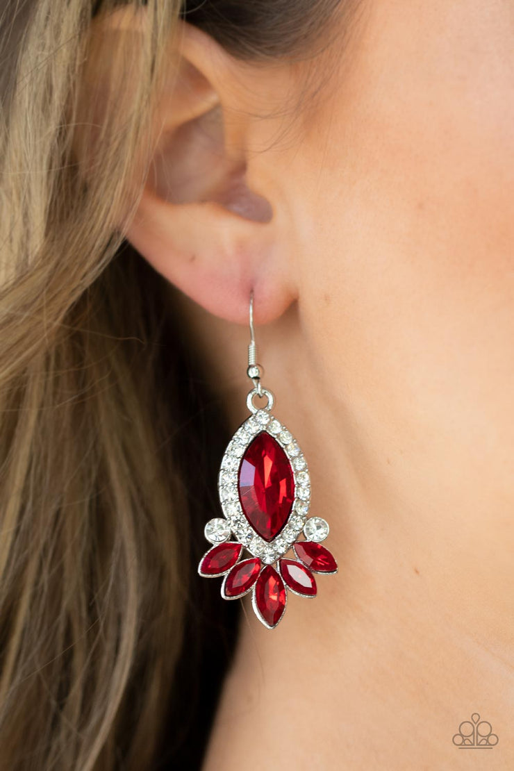 Prismatic Parade (Red Earrings) by Paparazzi Accessories