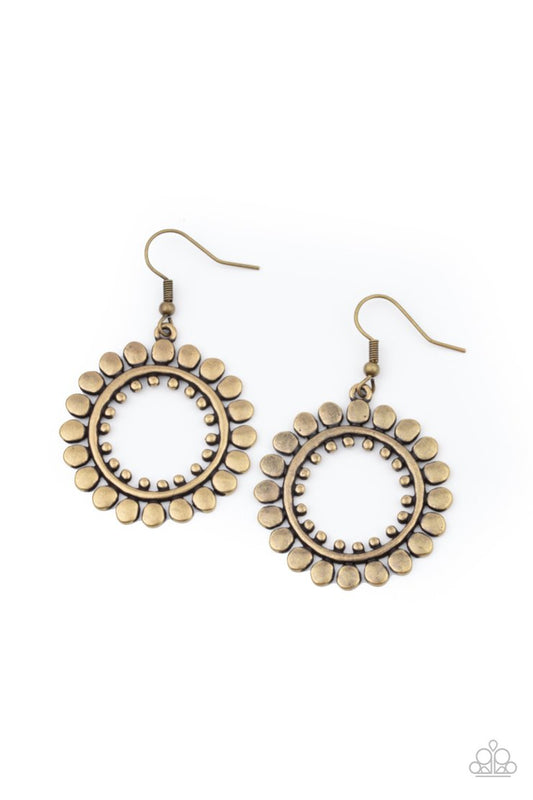 Radiating Radiance (Brass Earrings) by Paparazzi Accessories