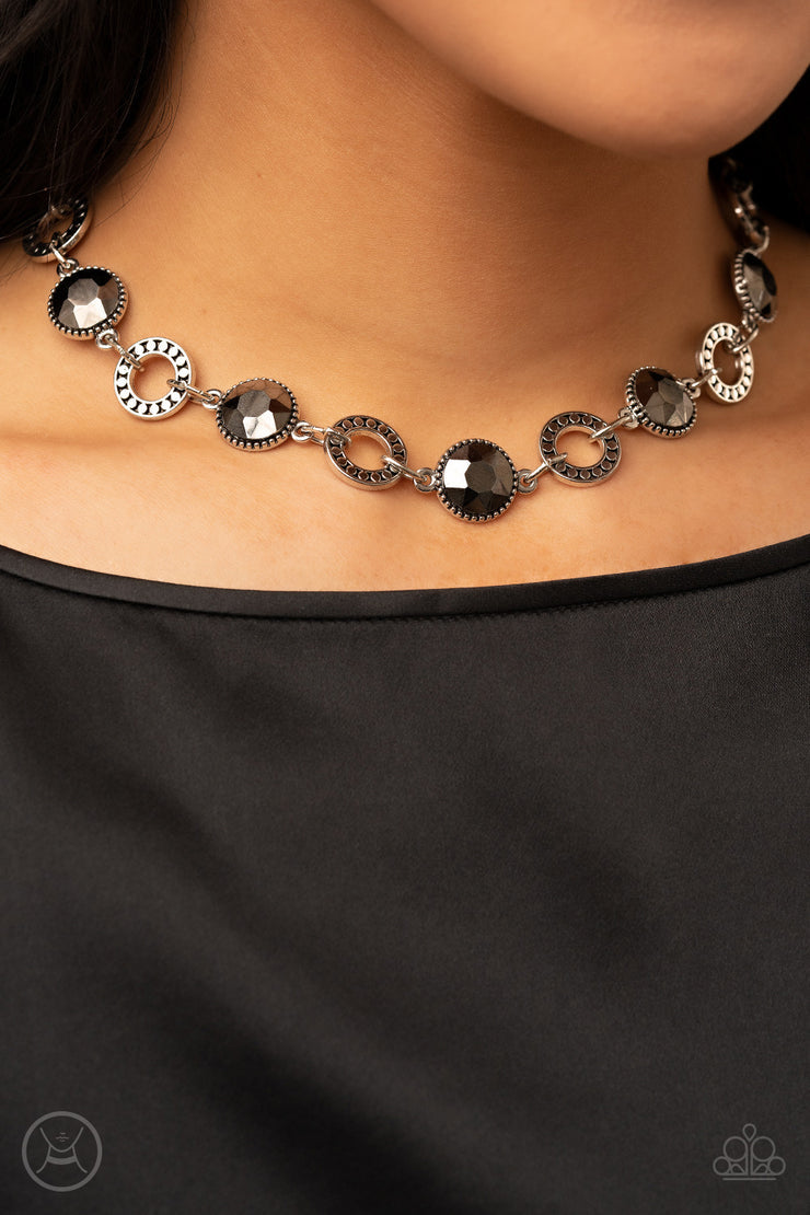 Rhinestone Rollout (Silver Necklace) by Paparazzi Accessories