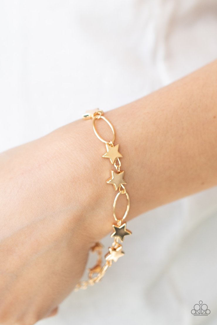 Stars And Sparks (Gold Bracelet) by Paparazzi Accessories