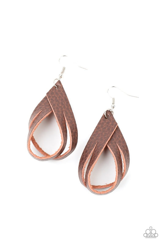That's A Strap (Brown Earrings) by Paparazzi Accessories