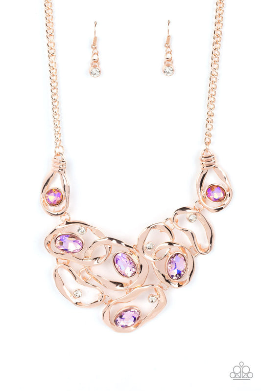Warp Speed (Rose Gold Necklace) by Paparazzi Accessories