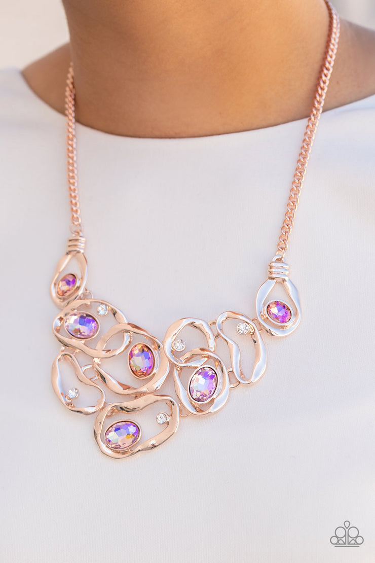 Warp Speed (Rose Gold Necklace) by Paparazzi Accessories