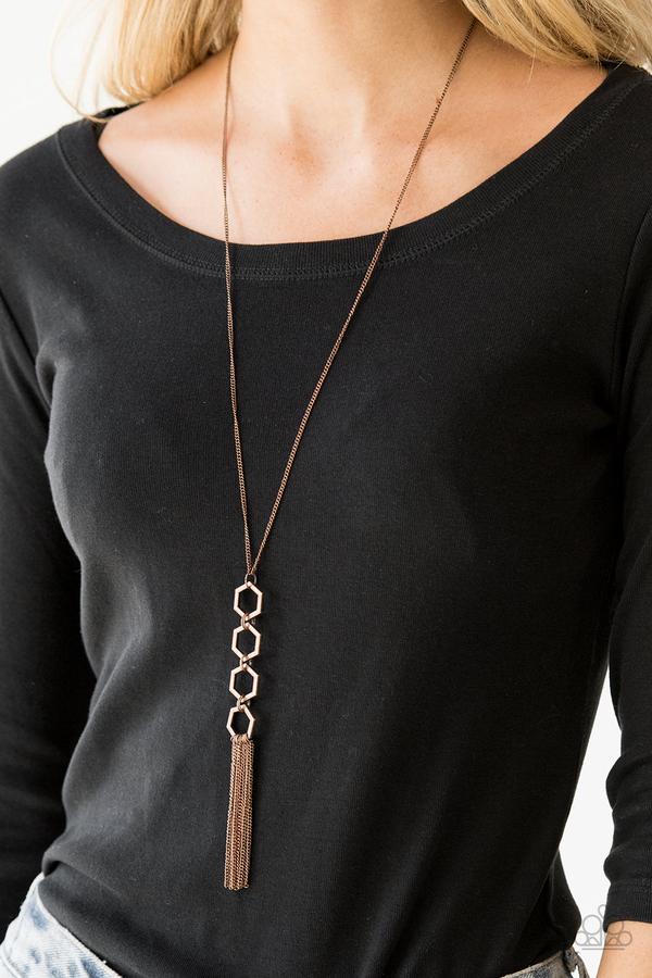 Ready, Set, Geo (Copper Necklace) by Paparazzi Accessories