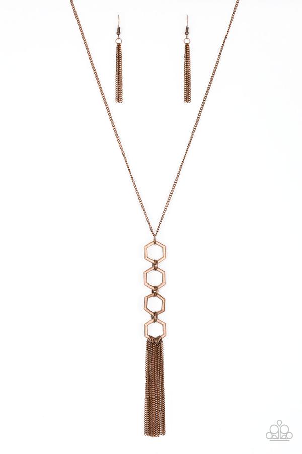 Ready, Set, Geo (Copper Necklace) by Paparazzi Accessories